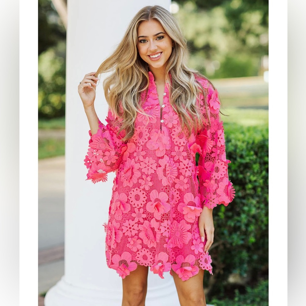 NWOT Floral Pink Long Sleeve Dress